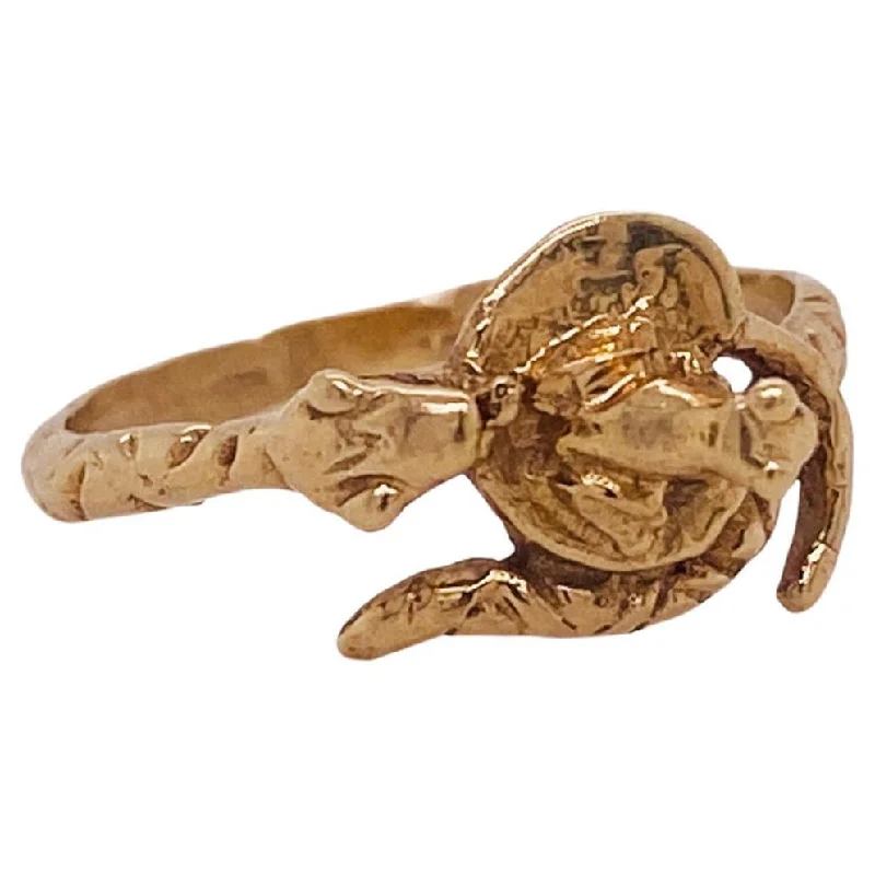 gold wedding band for men Frog and Snake Nature Ring