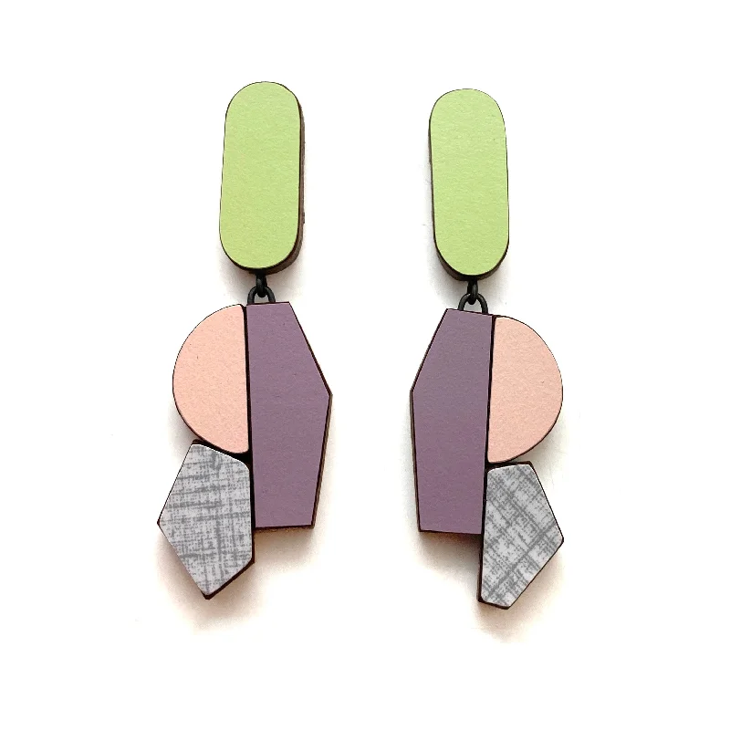 rose gold bezel ring Geometric Earrings - Vintage Multicolor