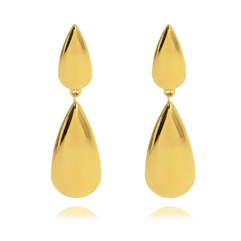 hammered gold signet ring Gia Drop Earring