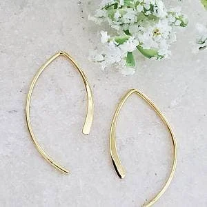 dainty sapphire gemstone bracelet Gold Open Wishbone Earrings