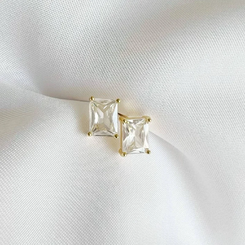 crystal drop earrings elegant Goldie CZ Diamond Studs Earrings Gold Filled