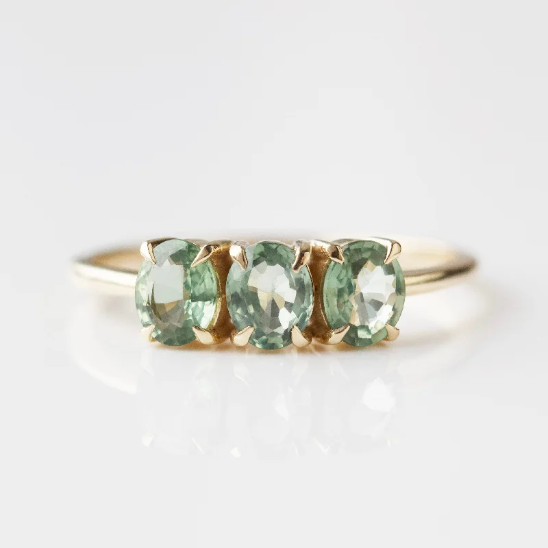 vintage pearl cluster earrings Aubrey Green Sapphire Ring