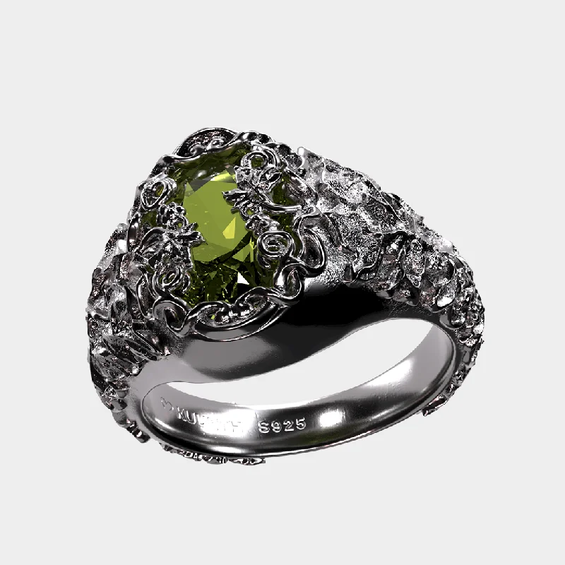 round-cut blue sapphire earrings Guilty - Green Ring