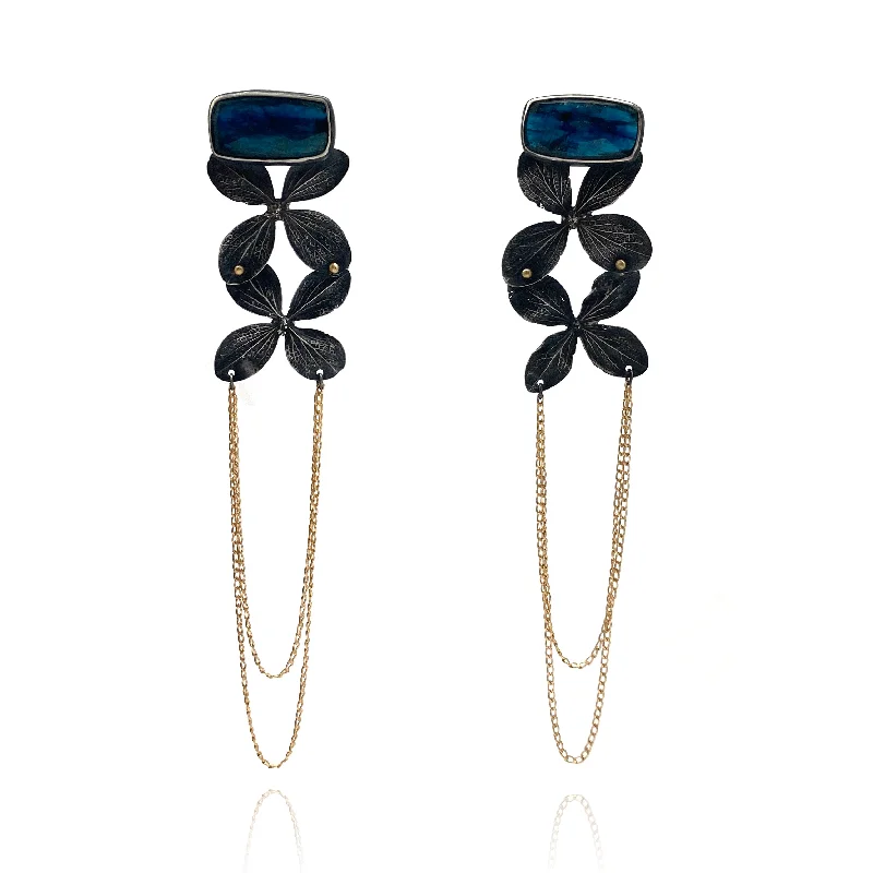 adjustable minimalist wave bracelet Hydrangea Long Stud Earrings