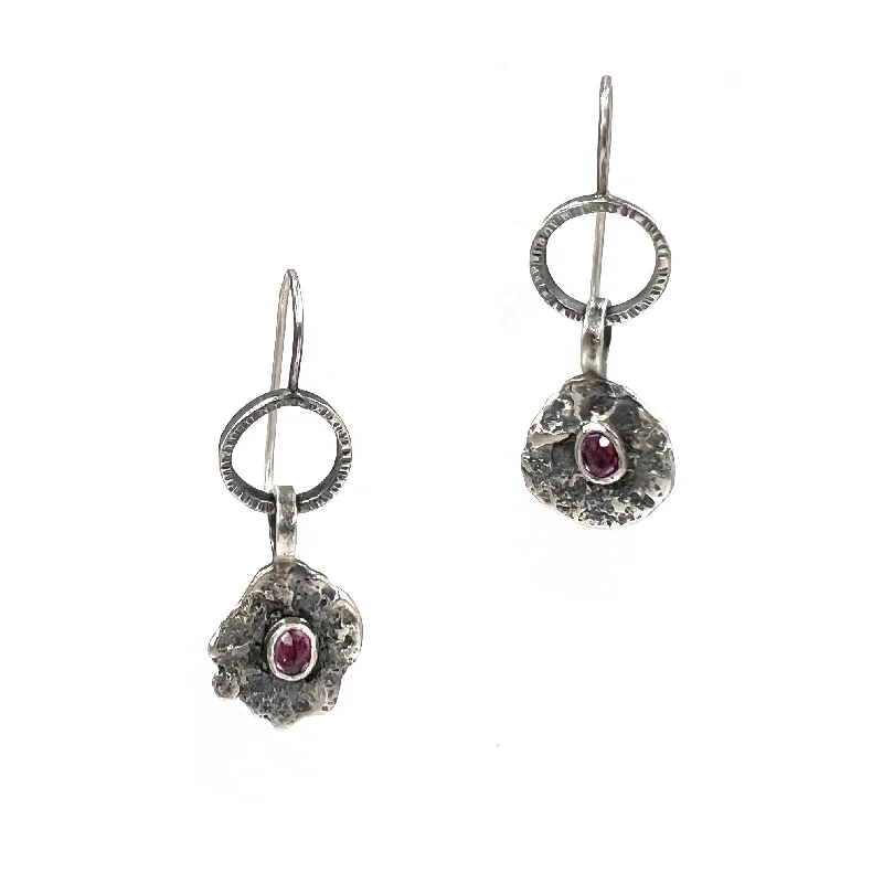 luxury diamond eternity ring Igneous Drops, Rhodolite Garnet