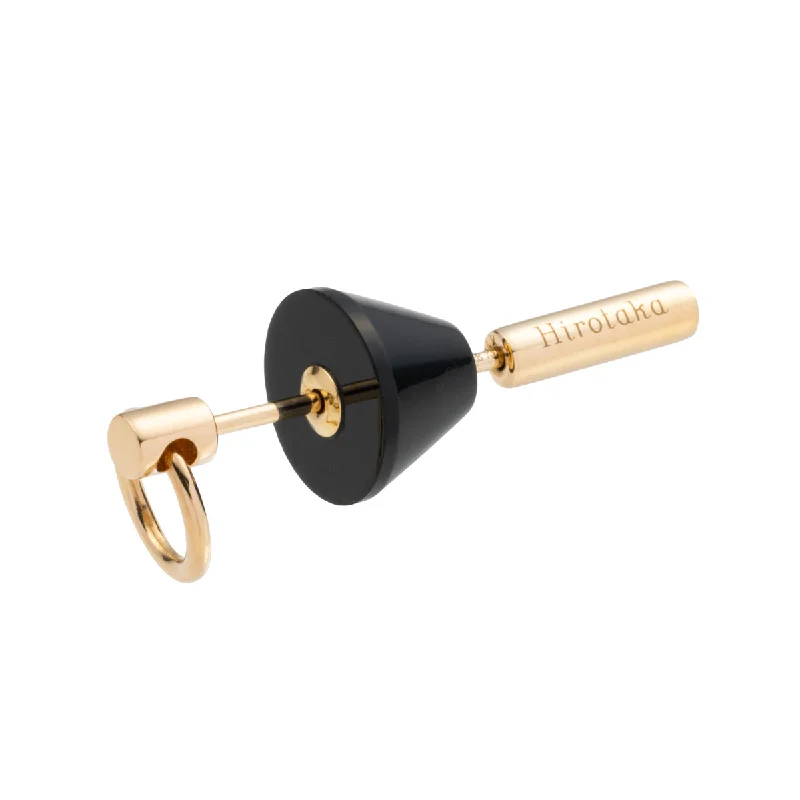 classic gemstone stud earrings "Spear" Door Knocker Earring Small size, Onyx