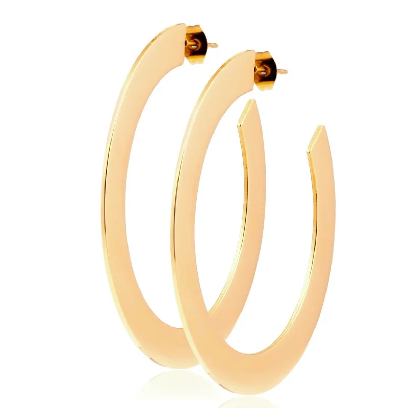 dainty chain bracelet layered Jodie Large Flat Hoop