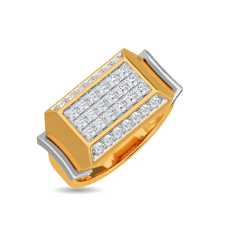 twisted rope gold chain Josh Ring For Men