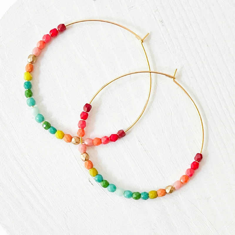 vintage gold engagement ring Lyric Large Beaded Hoop Earrings