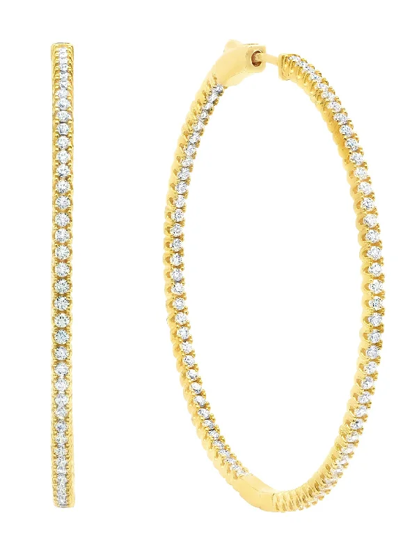 delicate marquise diamond band Large Pave Hoop Earrings Finished in 18kt Yellow Gold delicate marquise diamond band Large Pave Hoop Earrings Finished in 18kt Yellow Gold