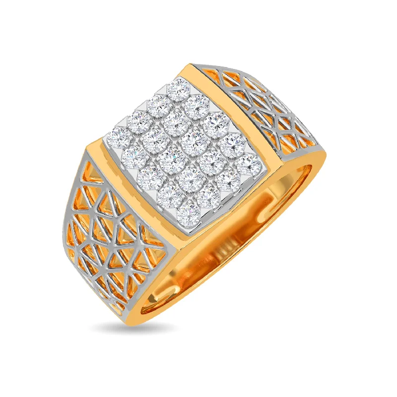 minimalist gold square earrings Levi Ring For Men