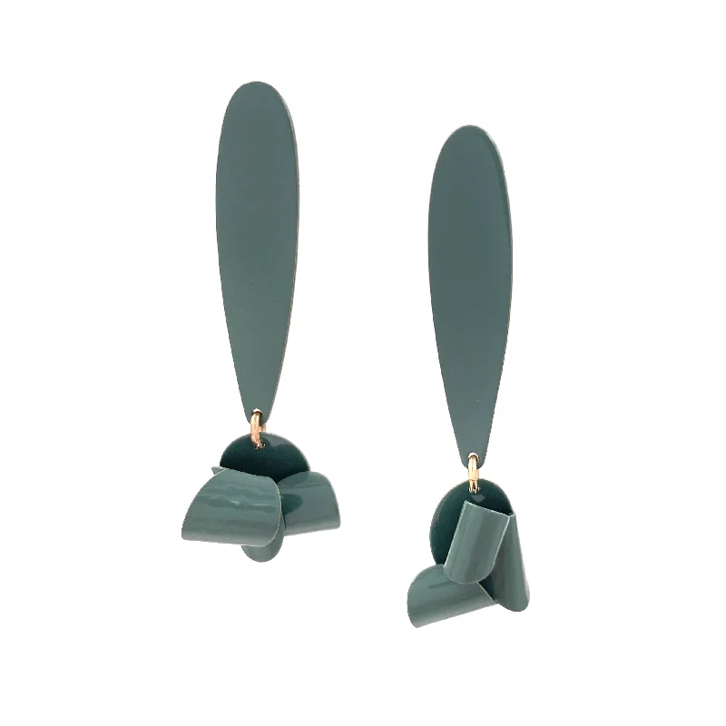 luxury diamond anniversary band Long Drops with ASY Folds, Evergreen