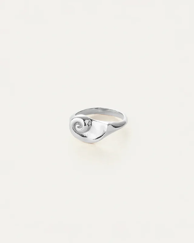 rose gold ring with diamonds Lucille Signet Ring