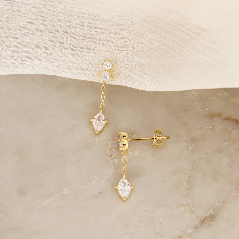 silver infinity symbol bracelet Mae CZ Dangle Drop Gold Filled Earrings