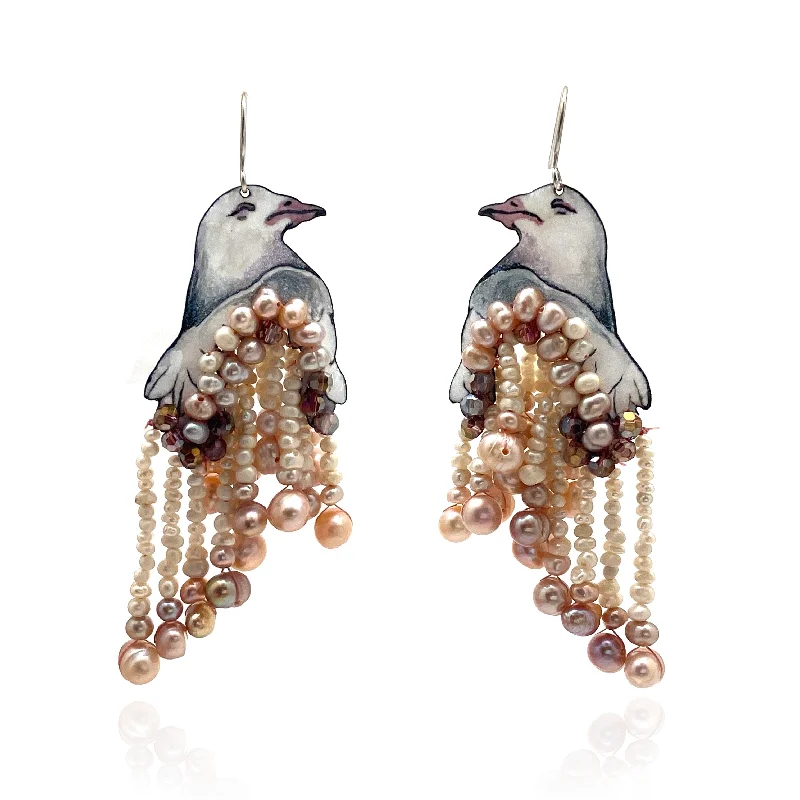 minimalist black pearl necklace Maggot Menagerie Earrings