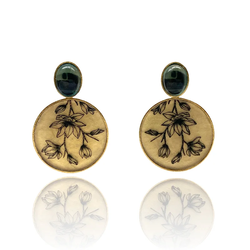 adjustable charm necklace Magnolia Orb Earrings