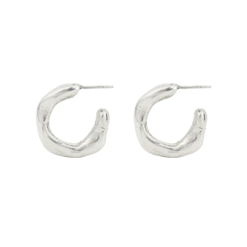 dainty butterfly pendant necklace Maji Hoop Earrings, Silver