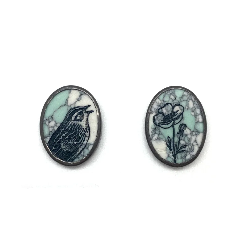 waterproof beach anklet stainless steel Marble Moravian Stud Earrings