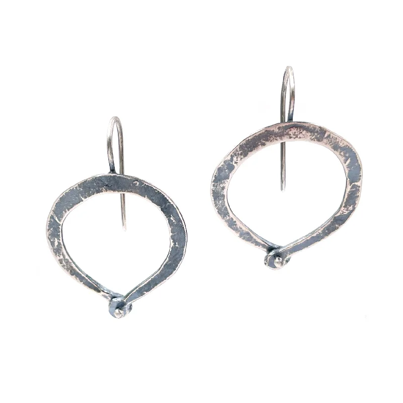 men’s braided leather bracelet Medium Rivet Loop Earrings