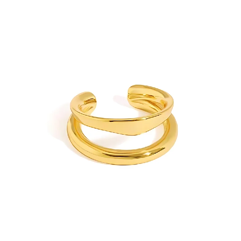 handmade gold nugget ring Miley Double Ear Cuff