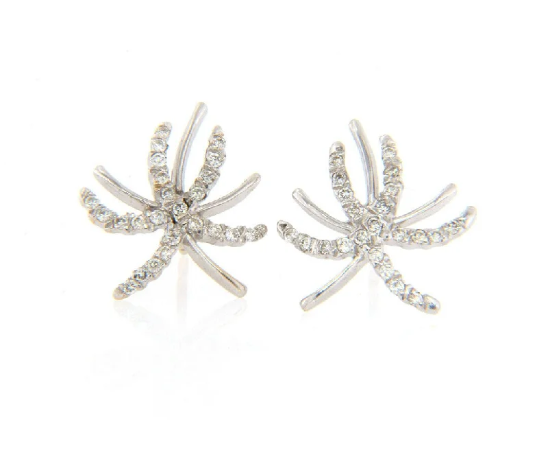 simple engraved wedding ring New 0.48ctw Diamond Spray Stud Earrings in 14K