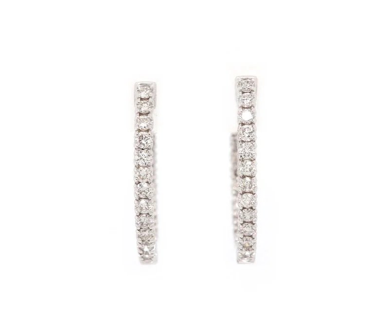 beaded wrap bracelet handmade New 0.75ctw Diamond Inside Out Oval Hoop Earrings in 14K