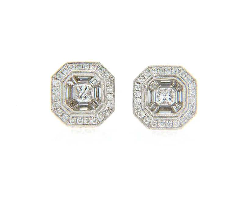 personalized zodiac birthstone necklace New 0.99ctw Baguette and Round Diamond Mosaic Stud Earrings in 18K personalized zodiac birthstone necklace New 0.99ctw Baguette and Round Diamond Mosaic Stud Earrings in 18K