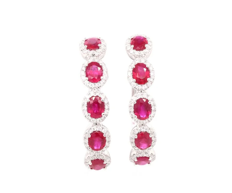 natural amethyst necklace New 3.37ctw Oval Ruby and 0.64ctw Diamond Frame Hoop Earrings in 18K natural amethyst necklace New 3.37ctw Oval Ruby and 0.64ctw Diamond Frame Hoop Earrings in 18K