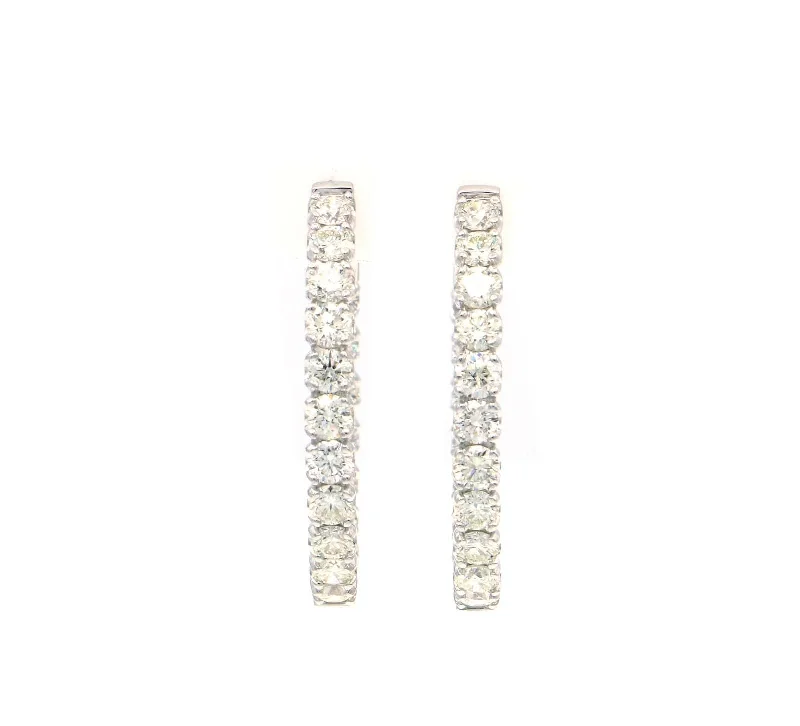 gold and turquoise statement ring New 4.05ctw Round Diamond Inside Out Hoop Earrings in 14K