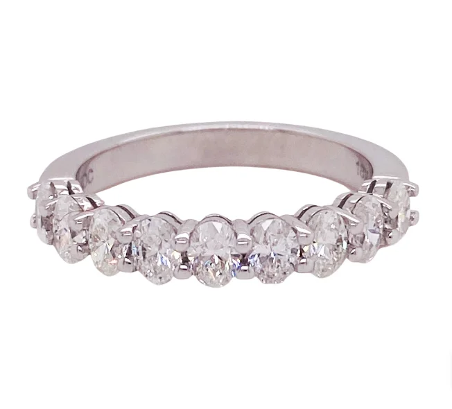 bohemian anklet with shells Oval Shaped Diamond Half Eternity Band