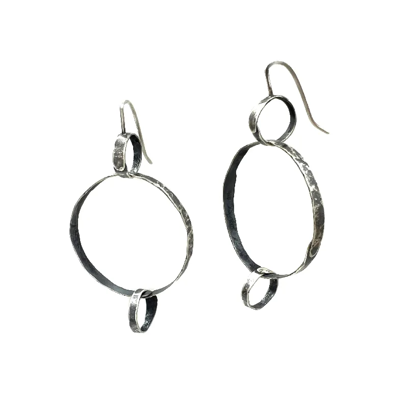 celestial moon and star necklace Overlapping Circle Loop Earrings