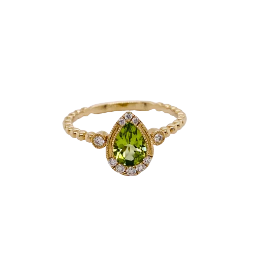 Pear Shaped Peridot Ring