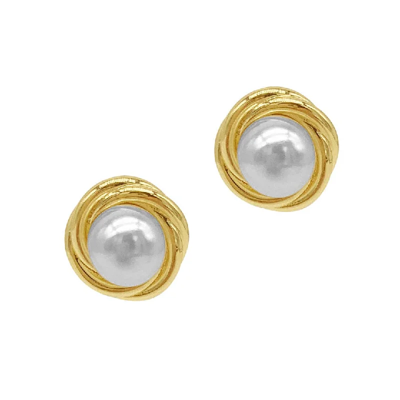 sterling silver toe ring set Pearl Framed Earrings Gold