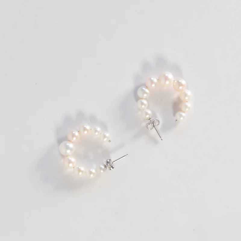 Pearl Hoop Earrings