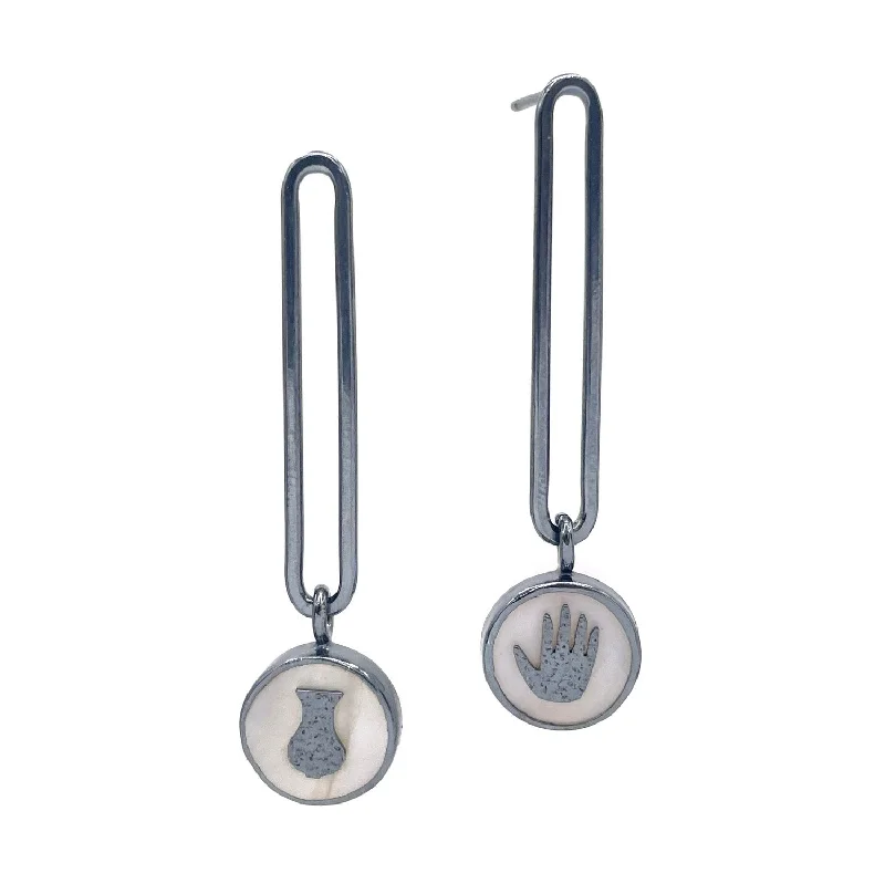 silver infinity knot ring Pearl Icon Earrings