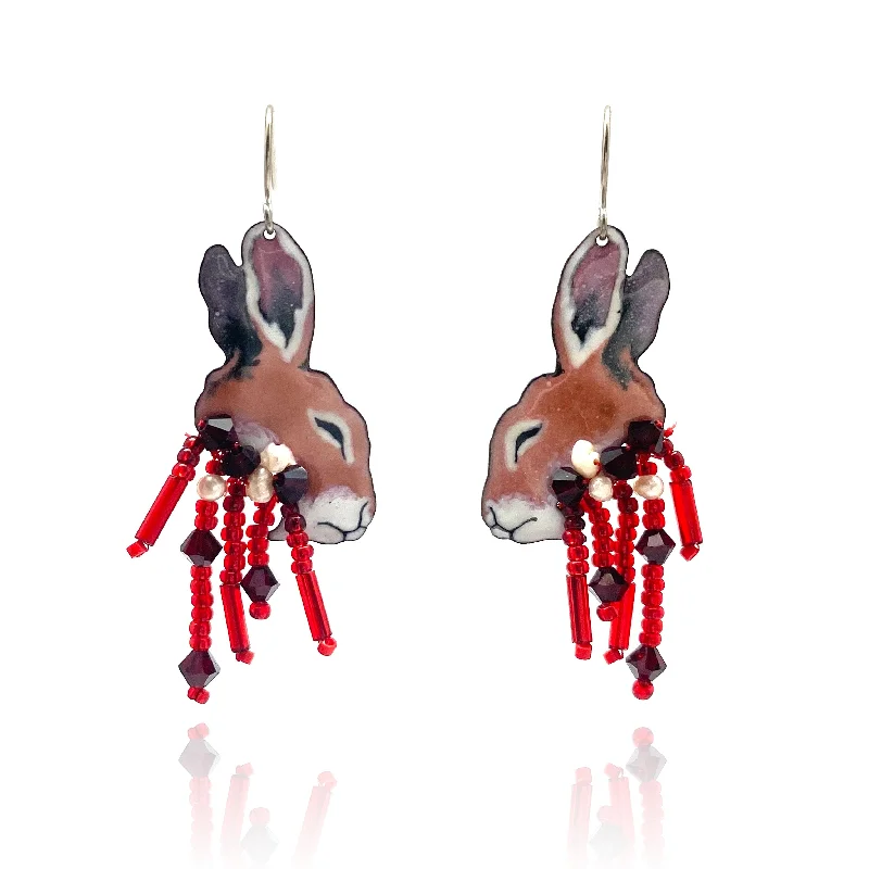 celestial orbit ring set Petite Cottontail Roadkill Earrings