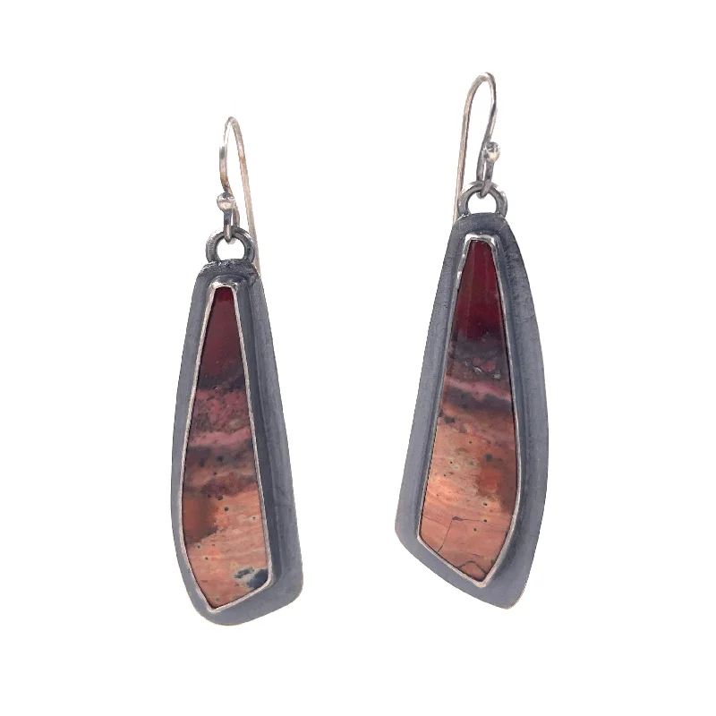 celestial sunburst necklace gold Petrified Wood Earrings