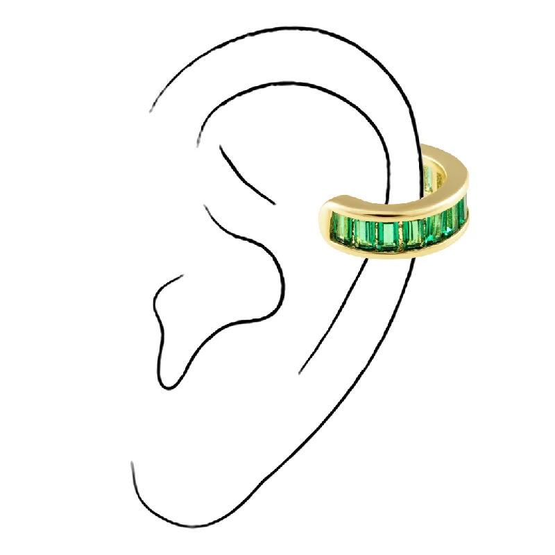 Peyton Cz Ear Cuff Emerald