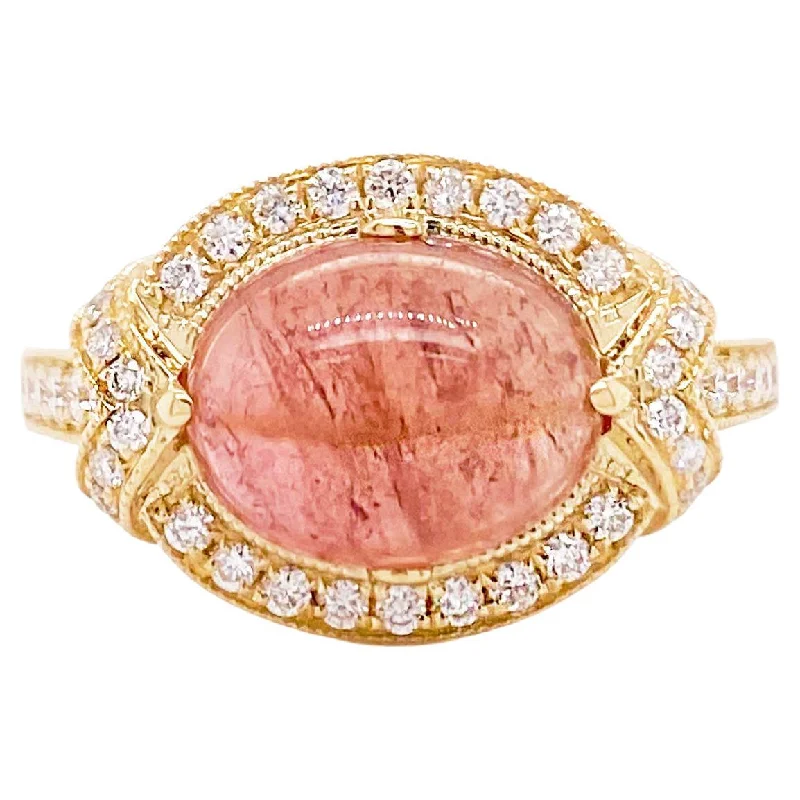 Pink Tourmaline & Diamond Ring