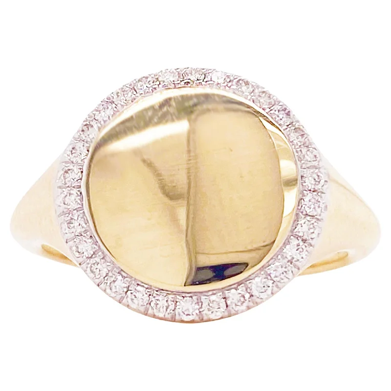 Pinky Diamond Signet Ring