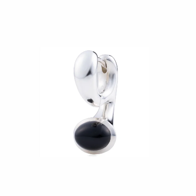 celestial meteor shower earrings "Parakeet" Cabochon Onyx Earring