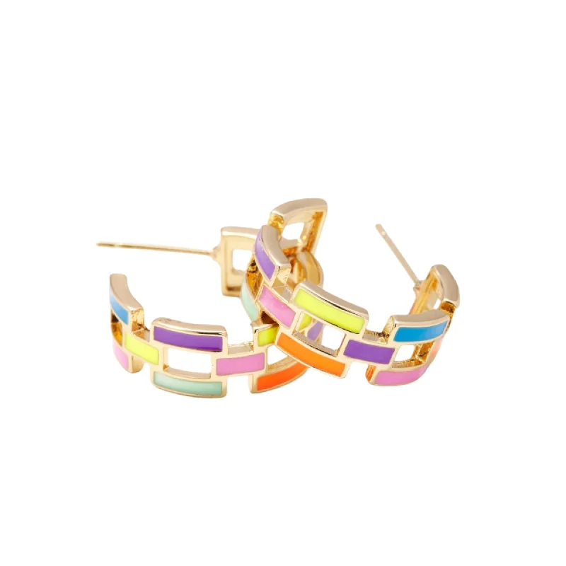minimalist gold crescent moon necklace Poppy Multicolor Acrylic Hoops