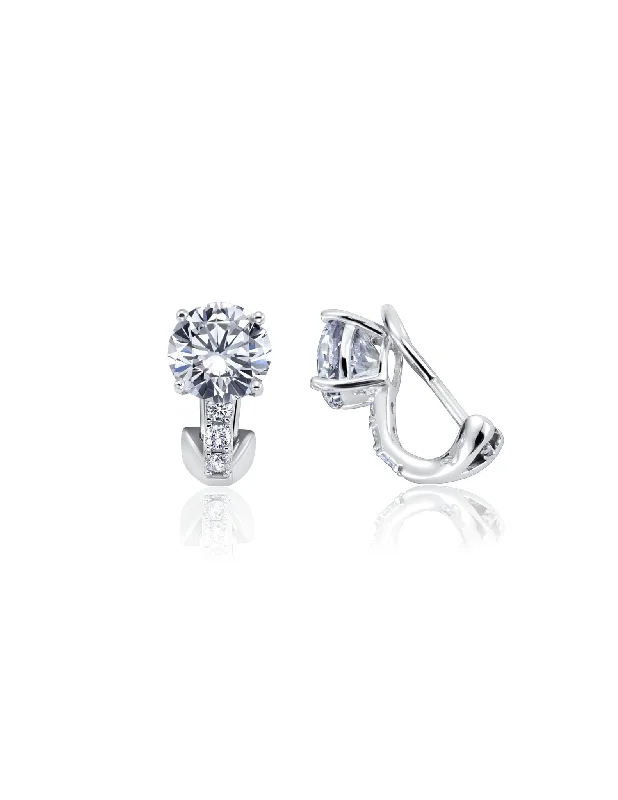 vintage-style filigree bracelet Postless Stud Earrings Finished in Pure Platinum