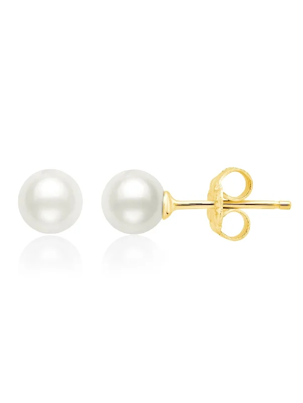 men’s black onyx bracelet Genuine Pearl Stud Earrings In 18kt Yellow Gold