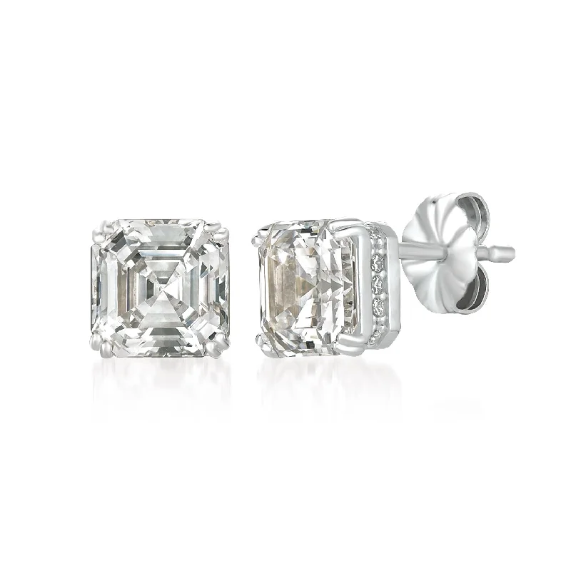 infinity couple’s ring matching set Royal Asscher Cut Stud Earrings Finished in Pure Platinum infinity couple’s ring matching set Royal Asscher Cut Stud Earrings Finished in Pure Platinum