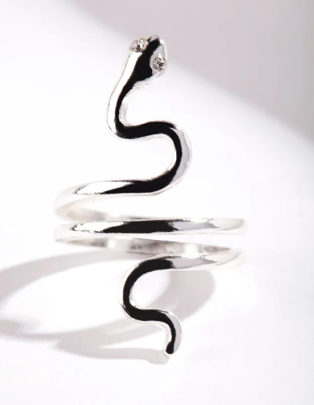 Silver Fine Snake Ring