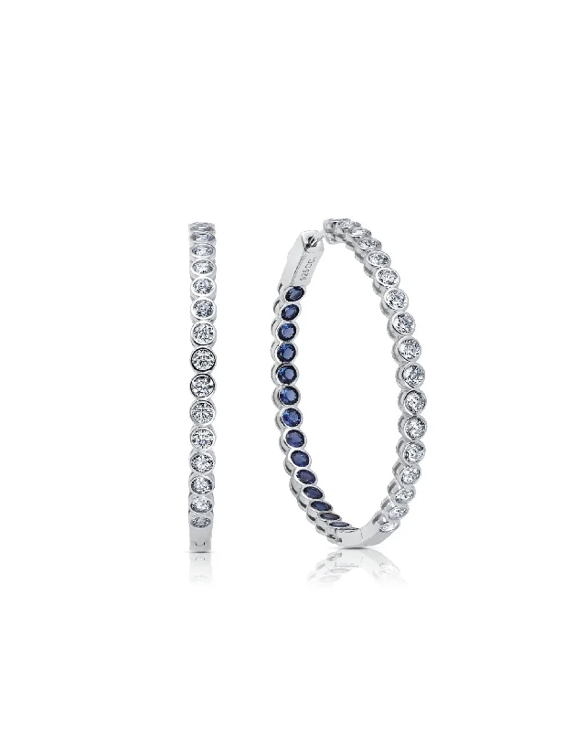 hammered copper wedding band Sapphire Bezel Inside Out Hoops Finished in Pure Platinum hammered copper wedding band Sapphire Bezel Inside Out Hoops Finished in Pure Platinum
