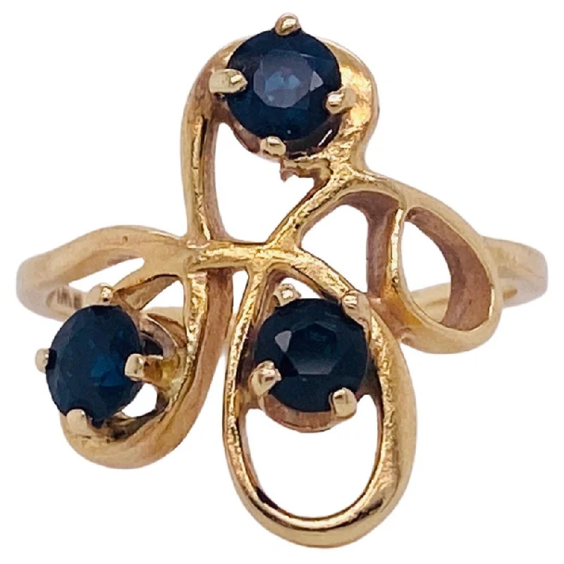 boho gemstone anklet Sapphire Curlicue Ring