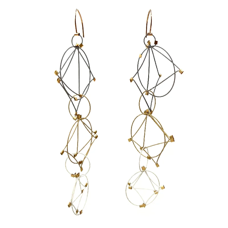 minimalist birthstone bangle Shape Multi Descending Hook Earrings