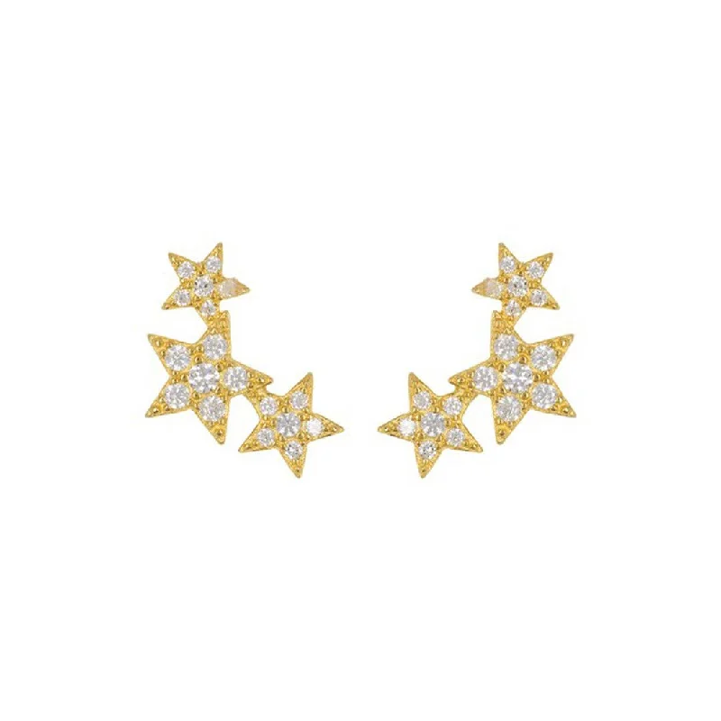engraved pendant necklace Gold Shooting Star Stud Earrings